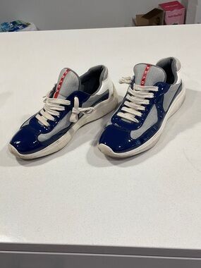 Men's Blue and White Prada Sneaker